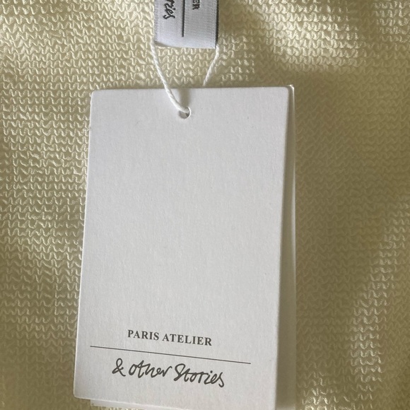 & Other Stories High Waisted Textured Bikini Bottom Cream NWT - Picture 3 of 5